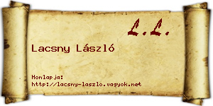 Lacsny László névjegykártya