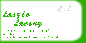 laszlo lacsny business card